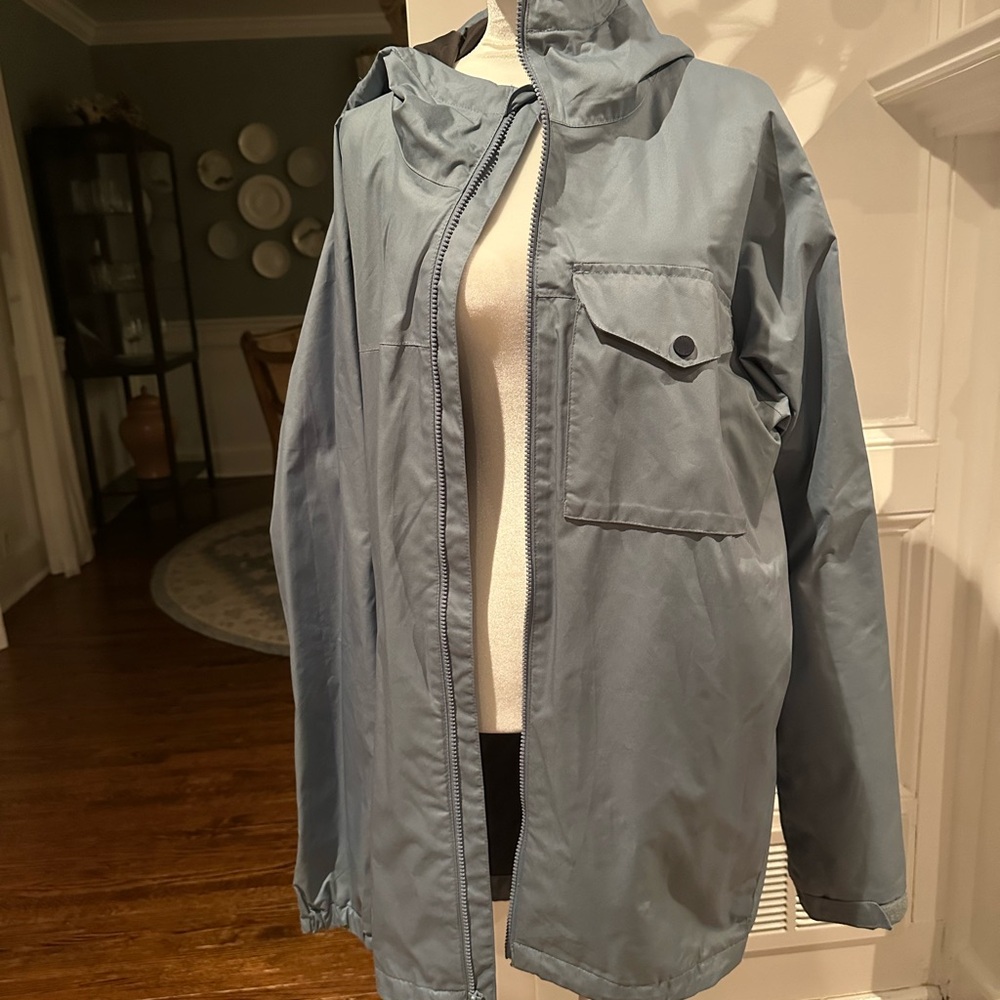 Burton Blue Gray Hooded Windbreaker Jacket
